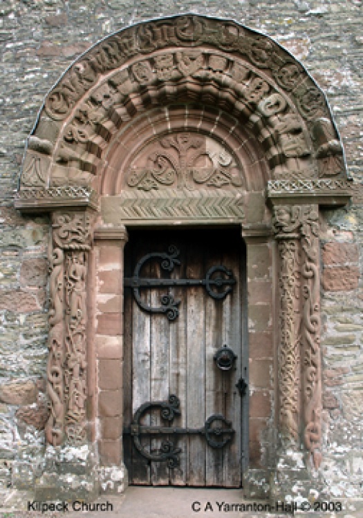 Main Door of St Mary and St David Church in Kilpeck, Herefordshire