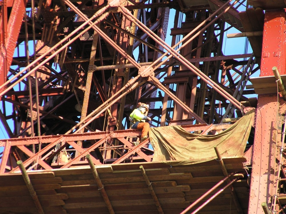 working on the tower