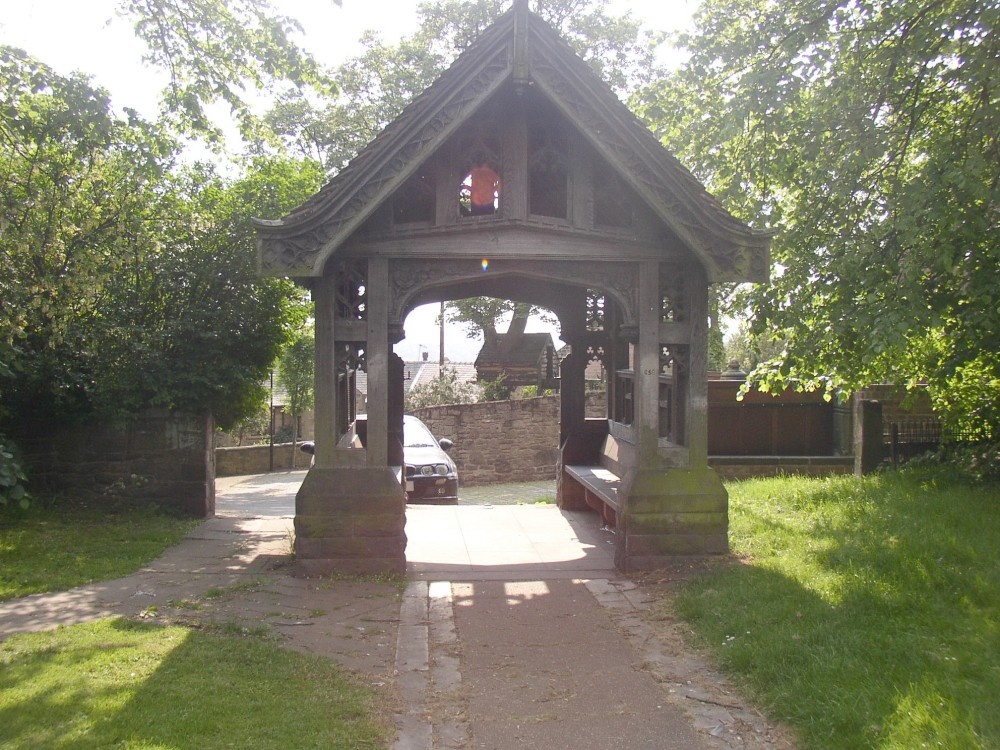 Photograph of The Lych Gates at St. Mary Magdalene's Church, Whiston (nr Rotherham), South Yorkshire.