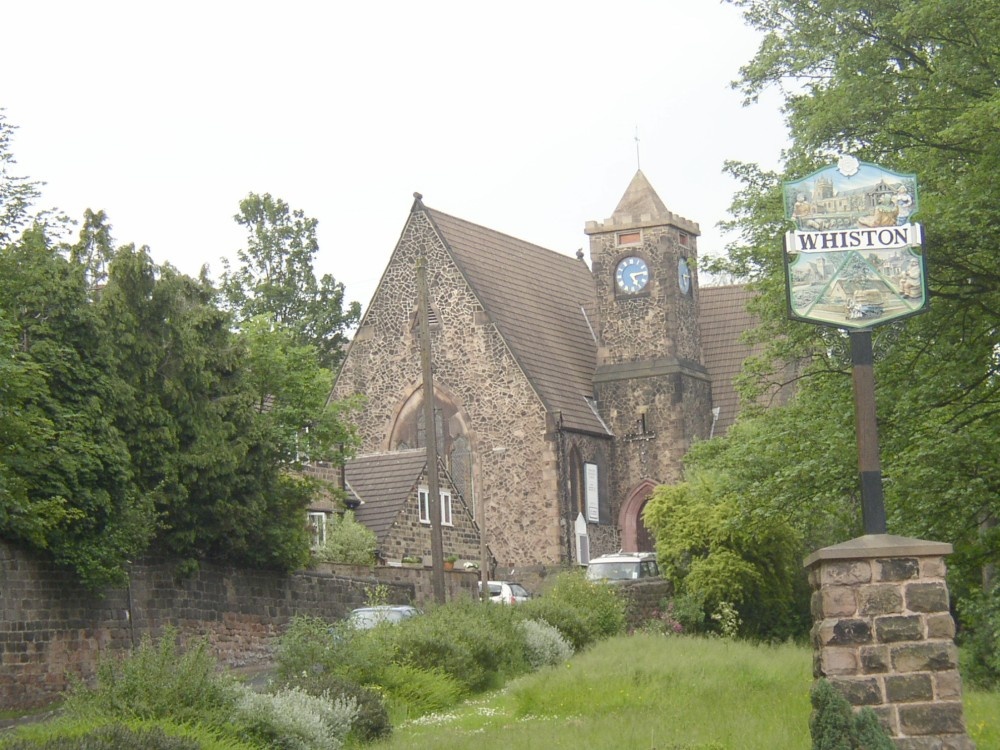 Photograph of Village Green with Methodist Chapel in the background, Whiston (nr Rotherham), South Yorkshire.