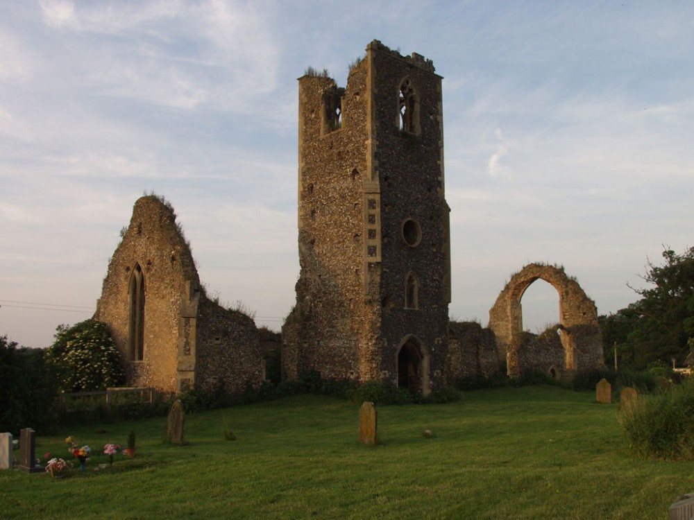 Photograph of St Andrews Church a Ruin, at Roudham, Norfolk