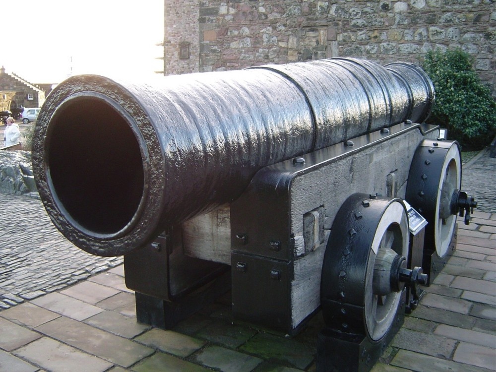 The ancient cannon, Mons Meg, at Edinburgh Castle.