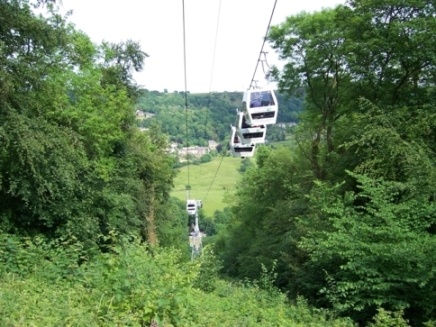 Heights of Abraham, Matlock Bath, looking down on the cable car.