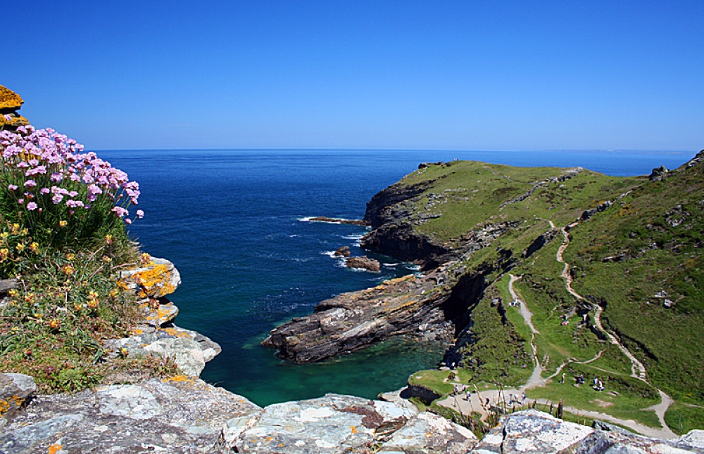 View from Tintagel Castle, Tintagel in Cornwall