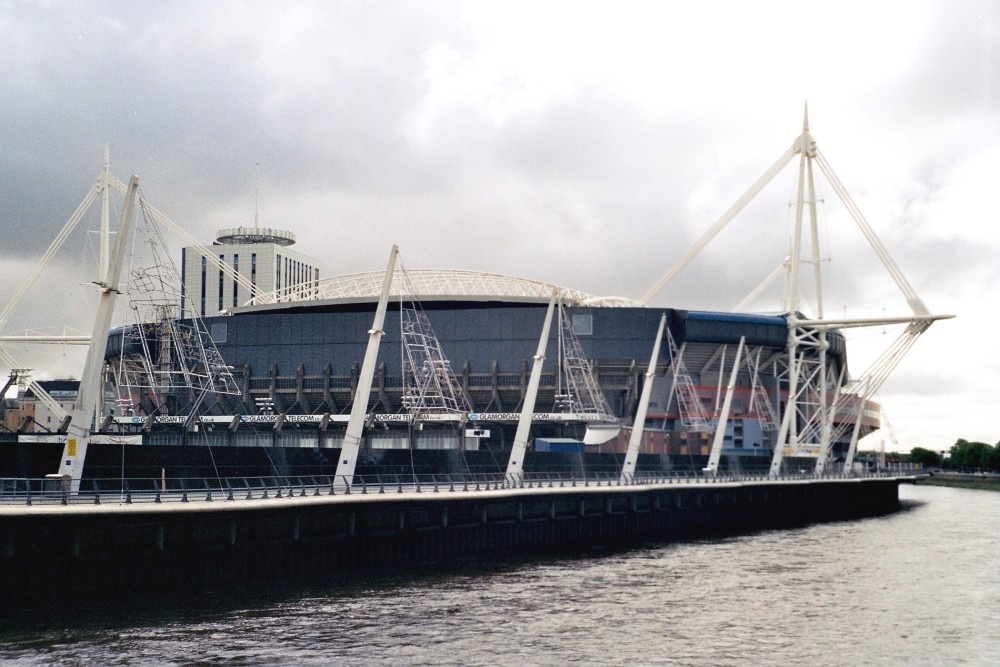 Millennium Stadium and River Taff in Cardiff