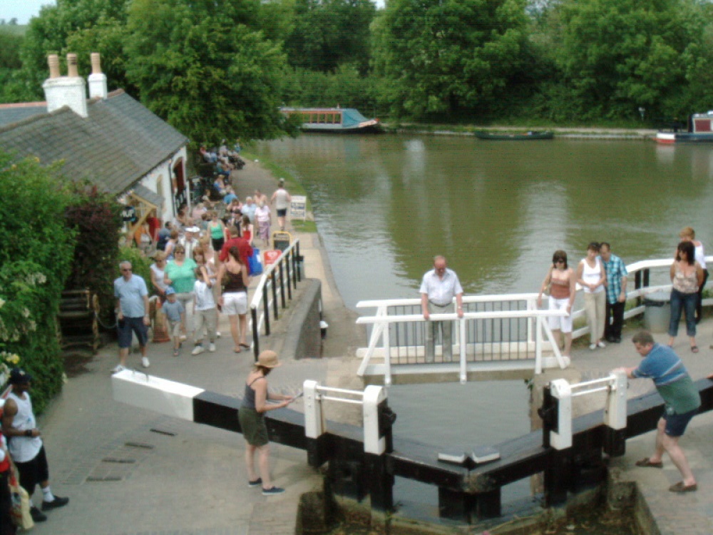 Foxton Locks, looking down into the basin, Near Market Harborough