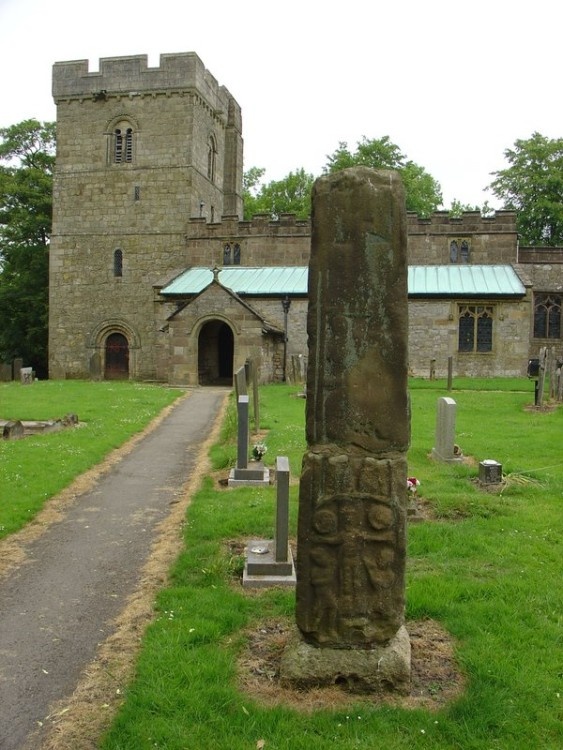 8th century stone cross-shaft, Bradbourne, Derbyshire