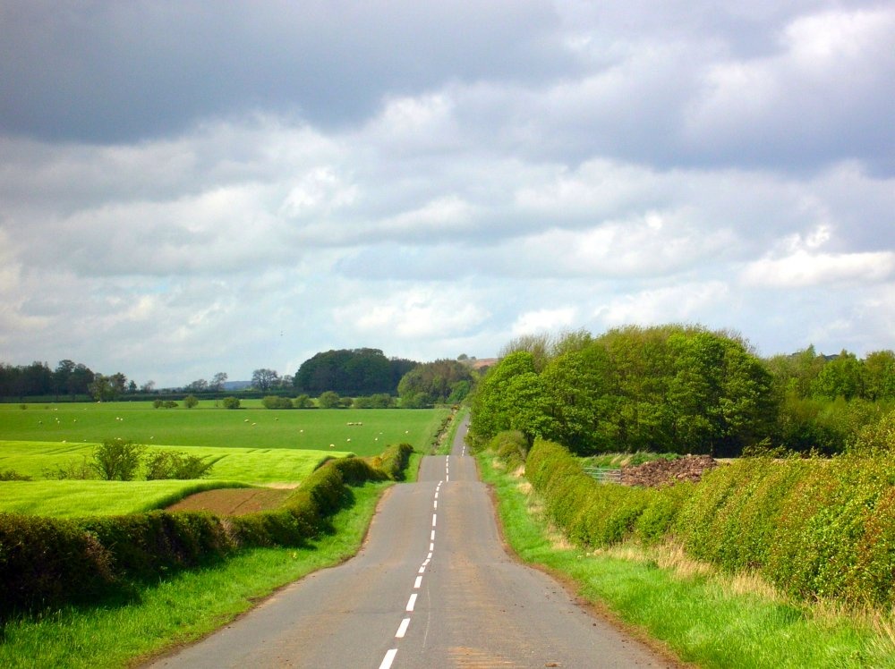 Country road in Upper Coquetdale, Northumberland.