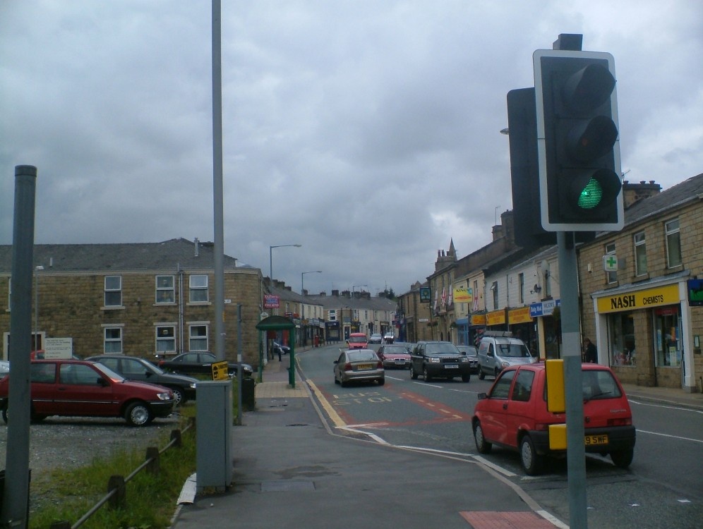 Union Road, Oswaldtwistle. Lancashire. The main route through the town