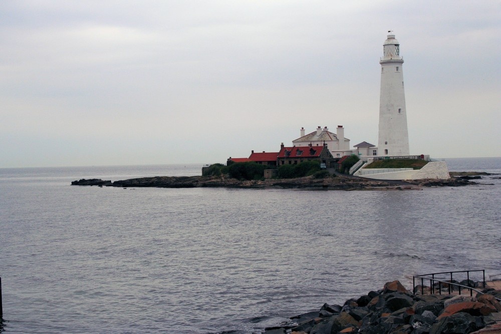 St Marys Lighthouse on the coast above Whitley bay in Northumberland