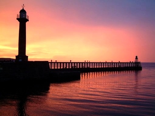 Whitby Harbour at dusk