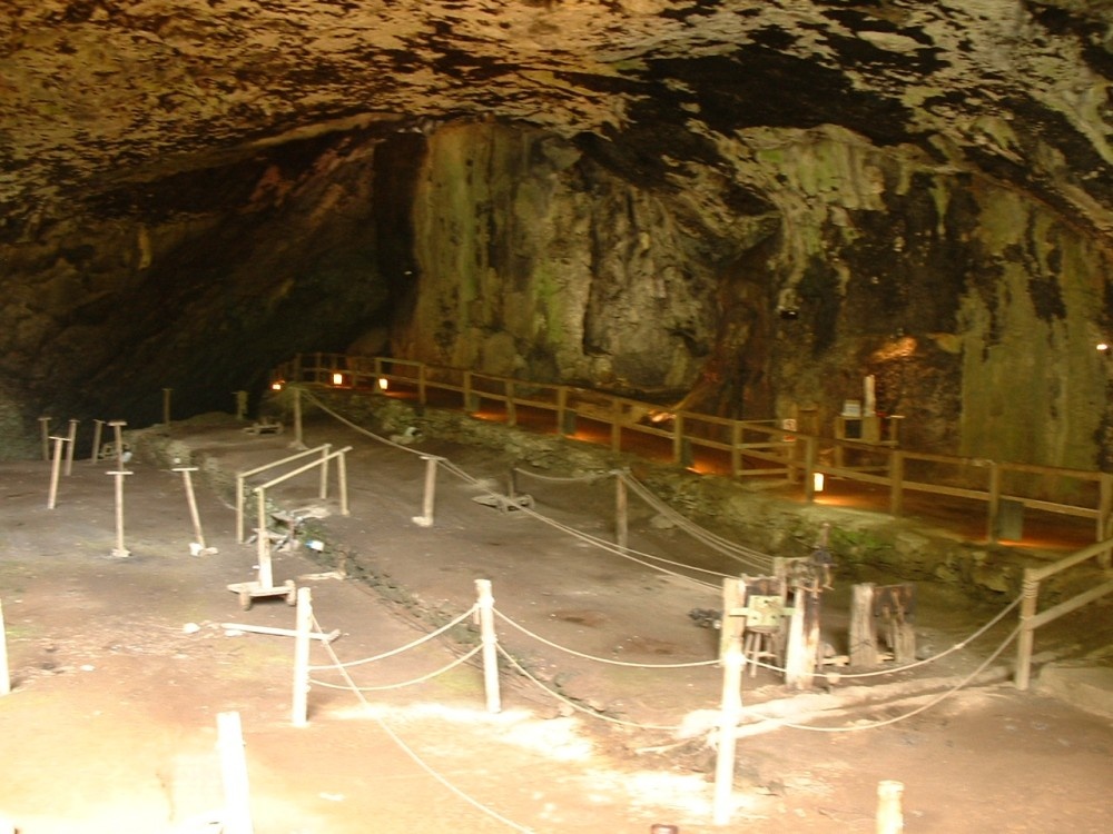 Inside the entrance to Peak Cavern Cave, in Castleton, Derbyshire photo by Lynn Cawley