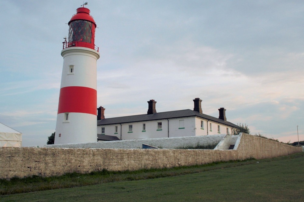 Souter Point Lighthouse on the coast road to Whitburn Village from South Shields.