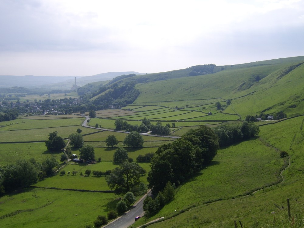 View from Treak Cavern, looking over Castleton.