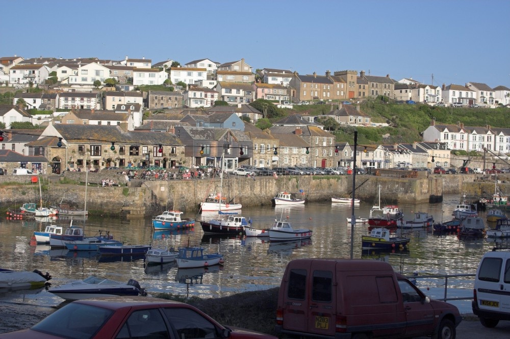 Porthleven Harbour on a summers Evening in June.