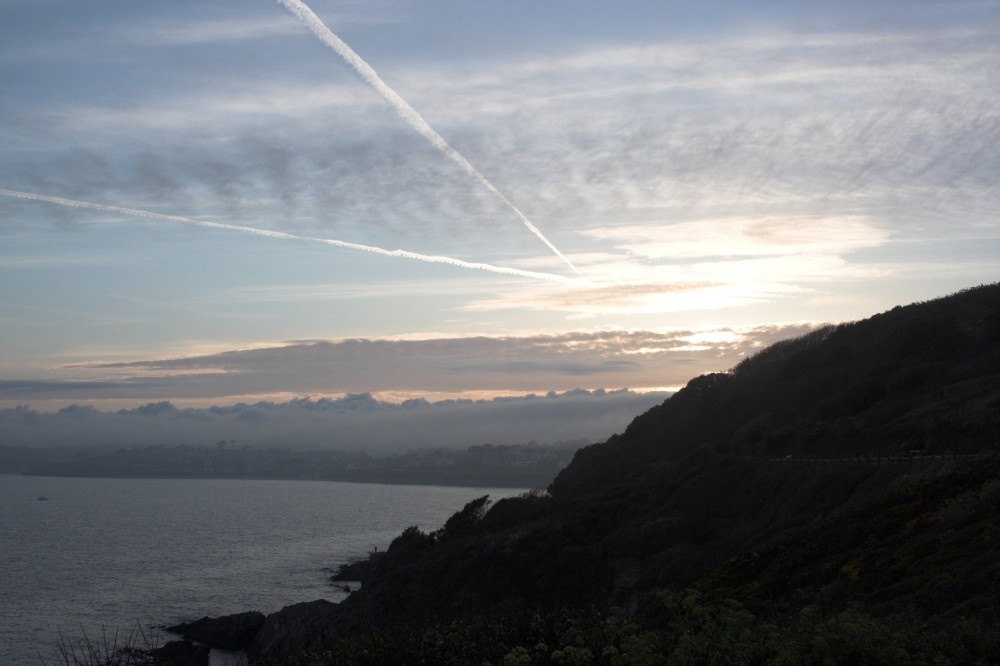 Sun setting over the Lizard, taken from the Point on the Pendennis penisular, Falmouth