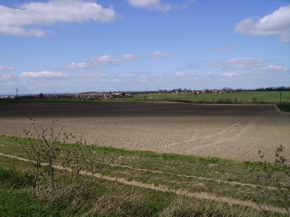 Photograph of Countryside 5 minutes out of Featherstone, with Pontefact in the distance.