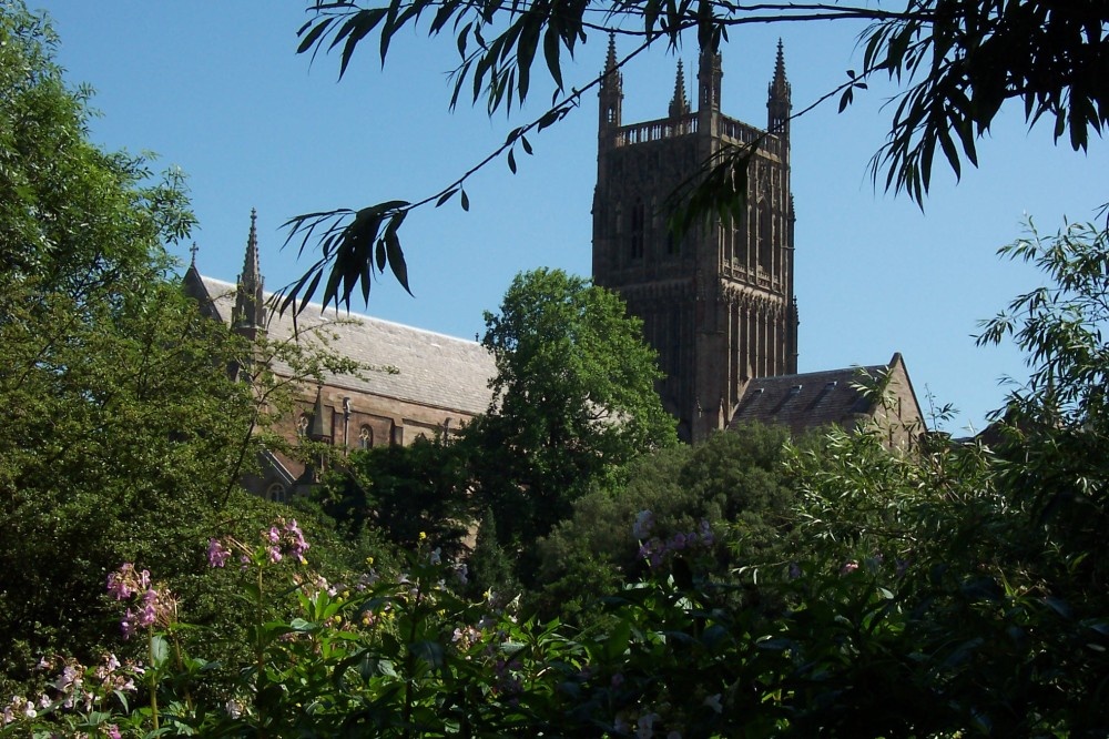Worcester Cathedral taken from across the river