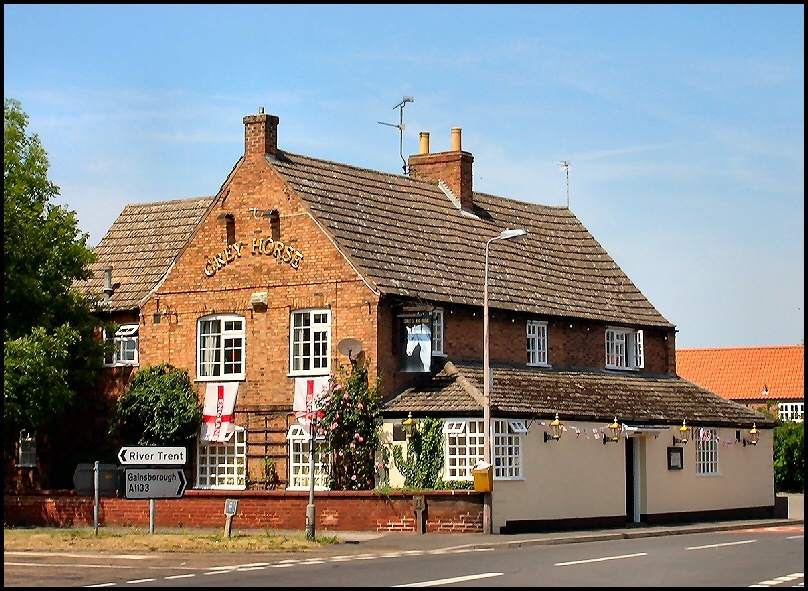 Photograph of The Grey Horse pub, one of three pubs in the village of Collingham, Nottinghamshire.