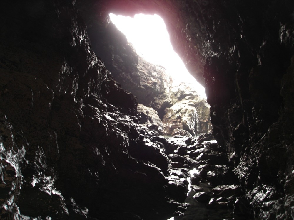 Inside Merlin's Cave, (A very spiritual place), Tintagel, Cornwall.