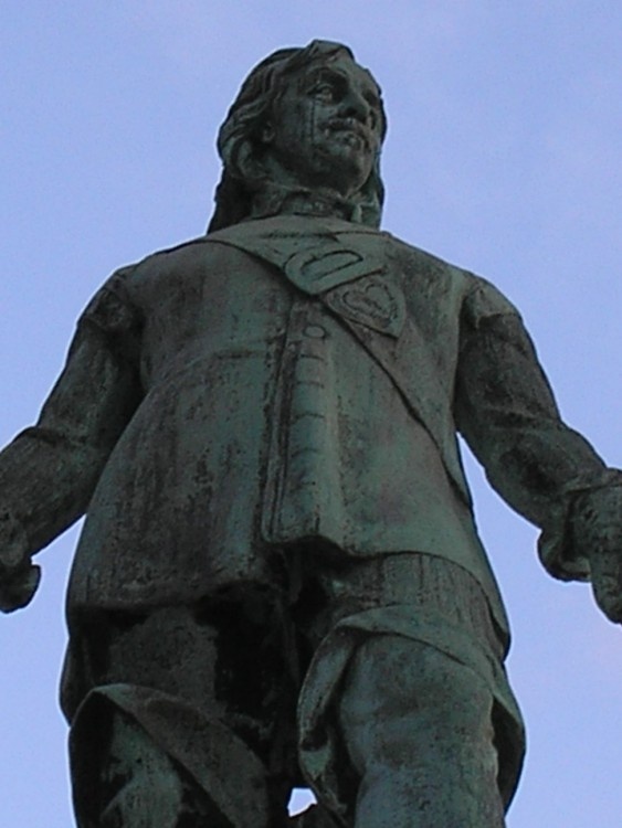 Statue of Oliver Cromwell in Wythenshawe Park, Wythenshawe, Greater Manchester