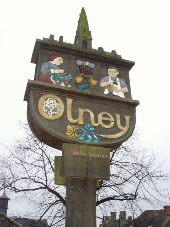 Olney Town Sign. Olney, Buckinghamshire