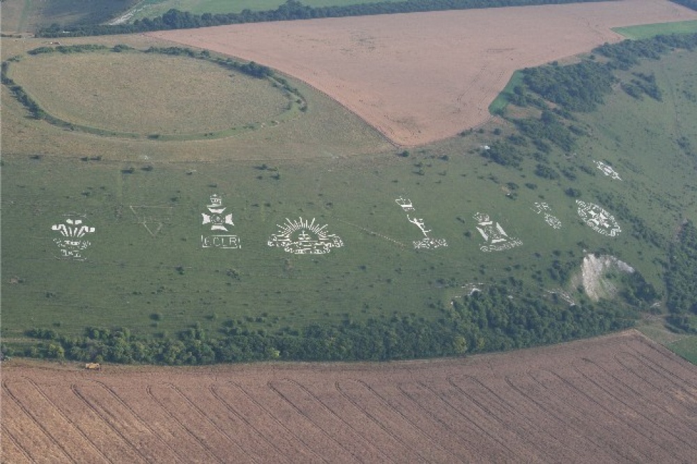 Fovant Badges, Wiltshire. 
Taken from the air in July 2006