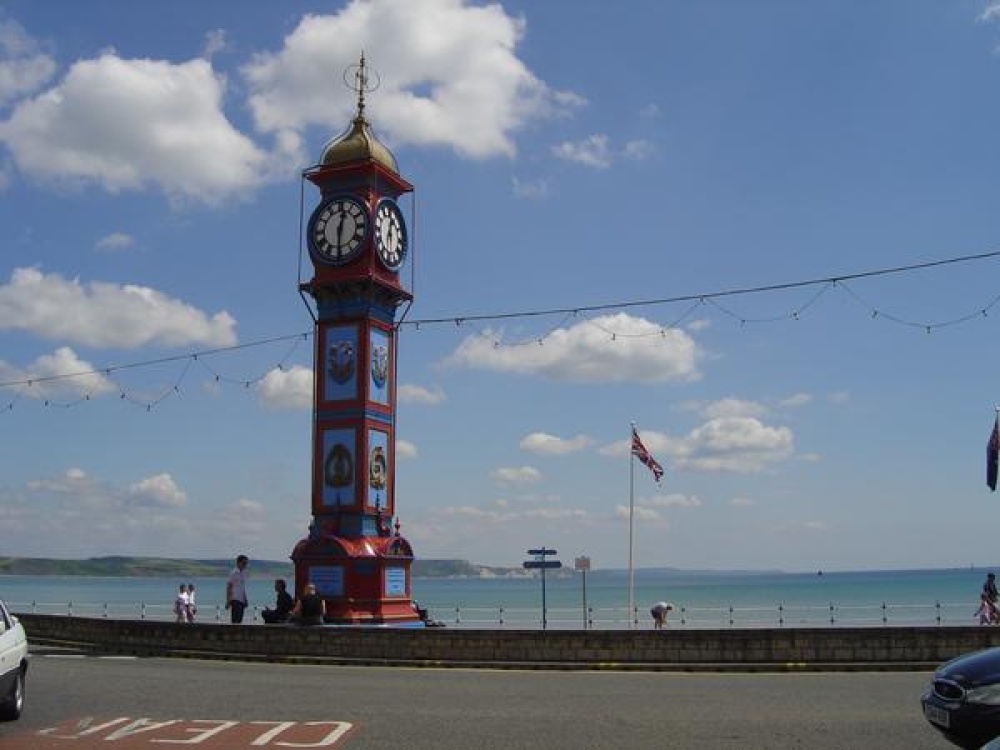 the clock tower on Weymouth seafont