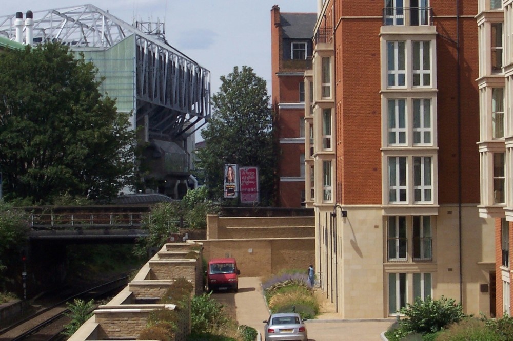 Photograph of View from railway bridge (New Kings Road) towards Fulham Road