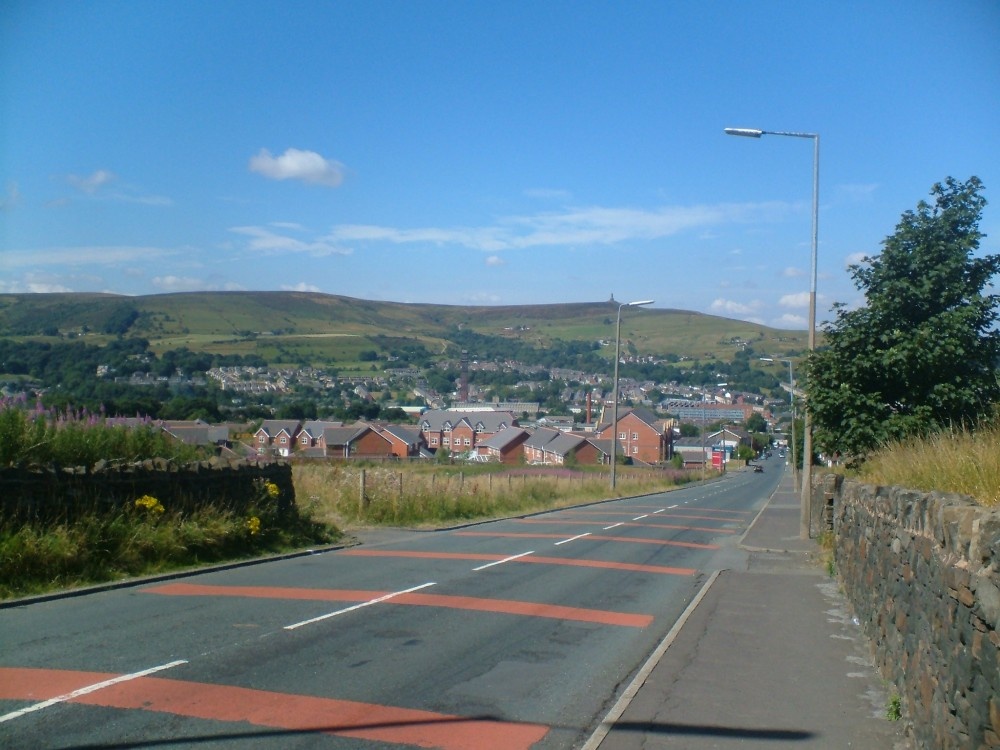 The picture shows the approch to Darwen, Lancashire from MARSH HOUSE LN