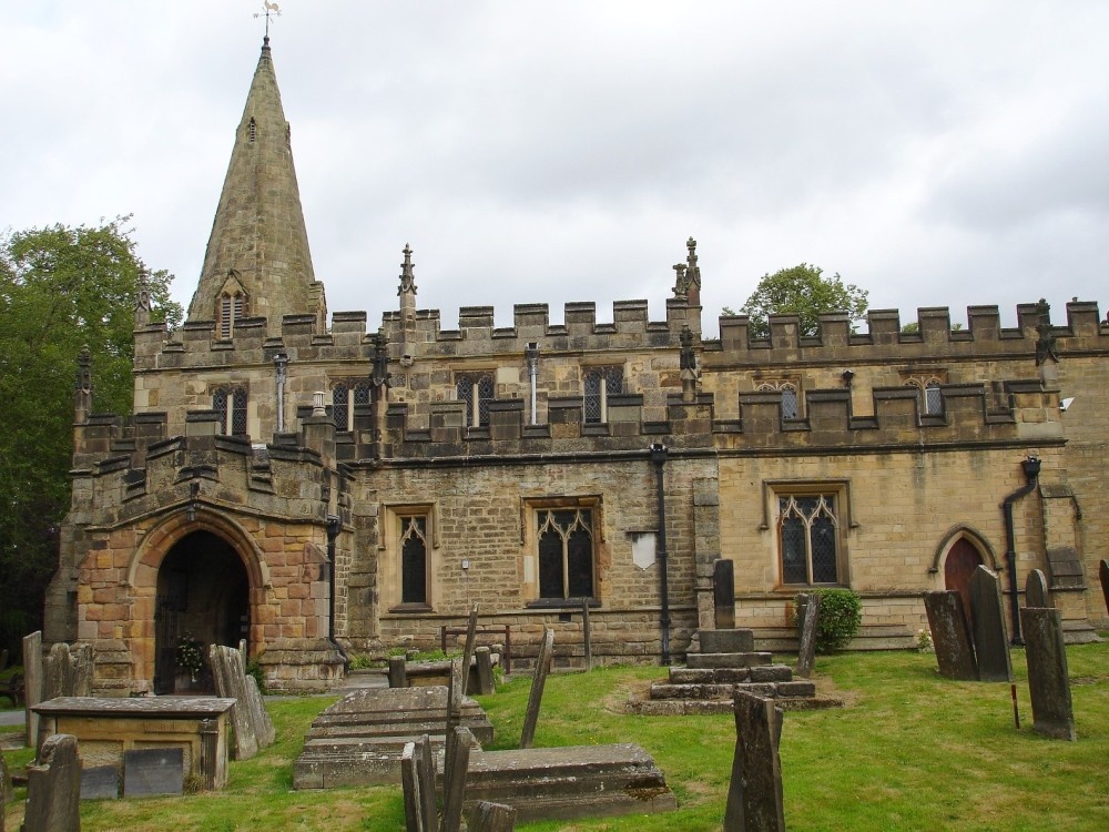 Photograph of St Anne's Parish Church, Baslow, Derbyshire, dates from the thirteenth century.