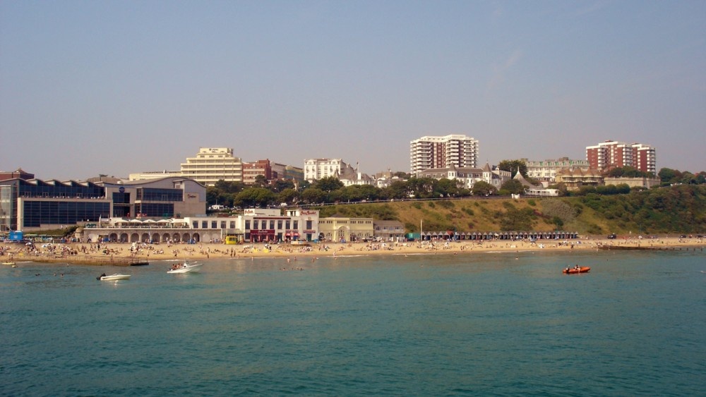 Bournemouth East Cliff, as seen from the pier