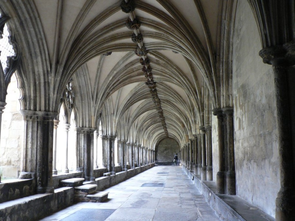 Cloisters of Norwich Cathedral.