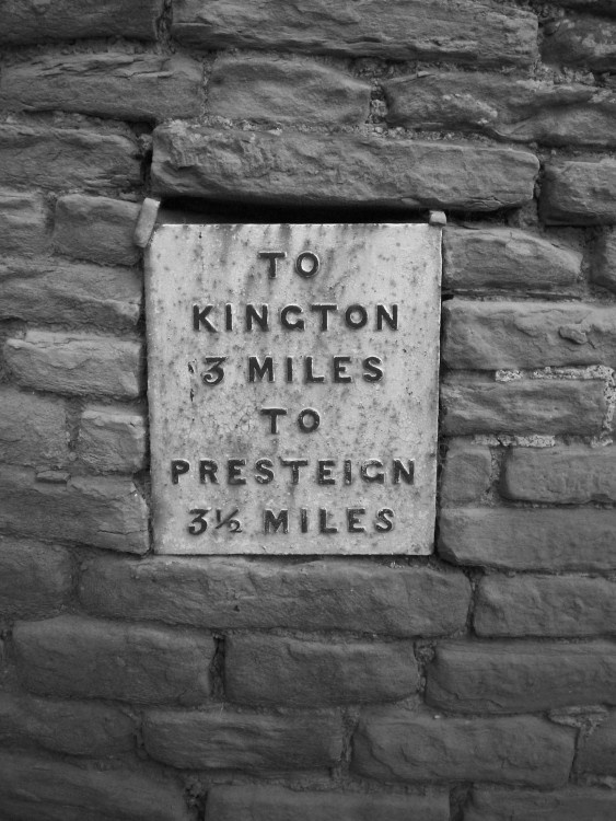 19th century mileplate at Titley, Herefordshire