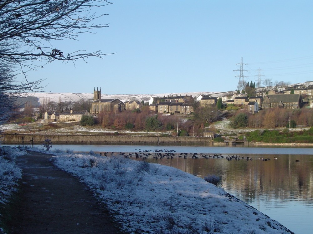 Tintwistle Village from Bottoms reservoir path