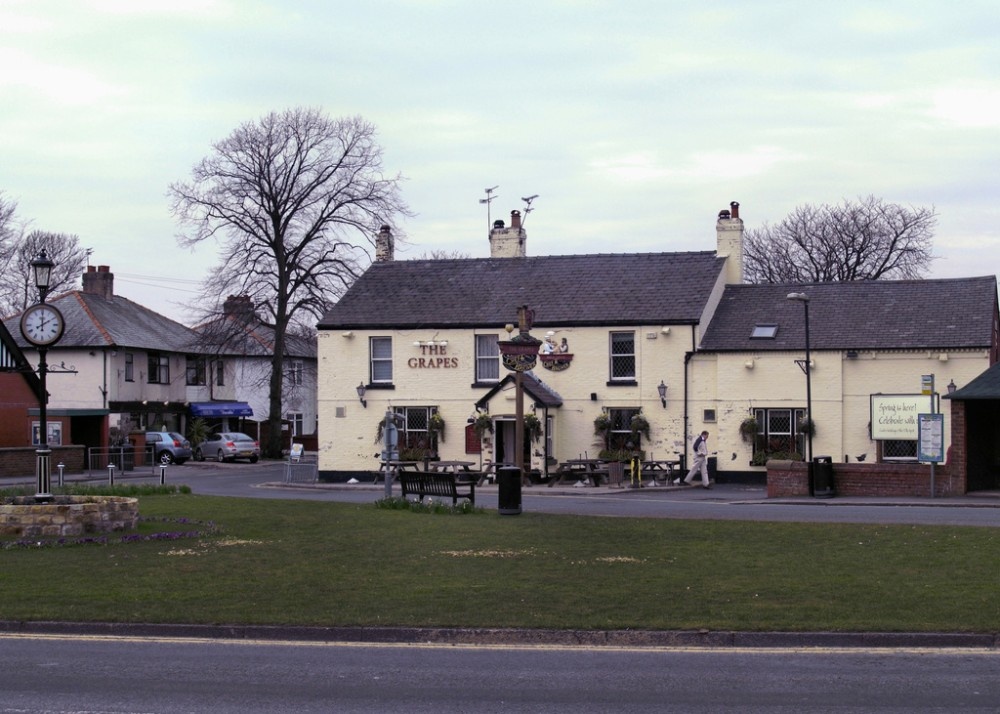 Wrea Green, Lancashire. The Grapes Public House in Wrea Green.