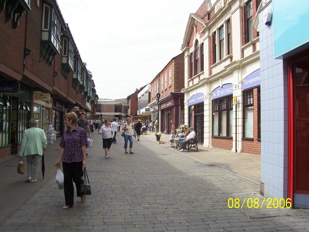 Shopping in Saltar Row, Pontefract, West Yorkshire. August 2006