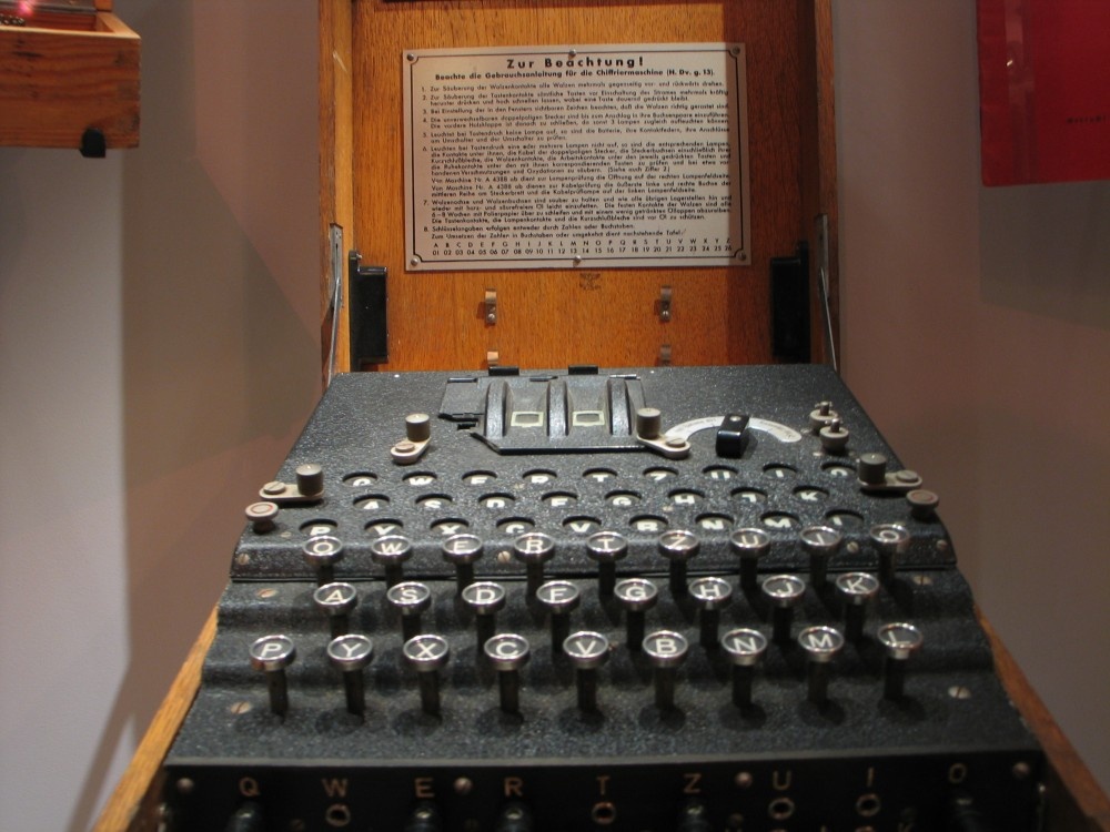 Imperial War Museum, London. German enciphering machine 'ENIGMA' photo by Edward Lever