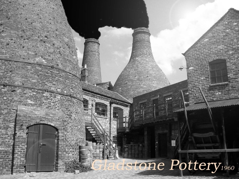 Photograph of Gladstone Pottery works, Tunstall, in 1960