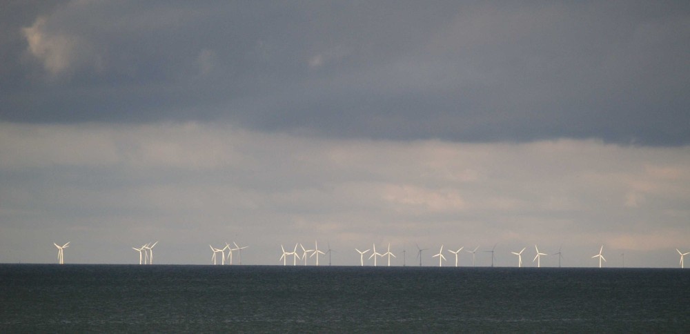 Wind farm viewed from Colwyn Bay, looking towards Birkenhead.