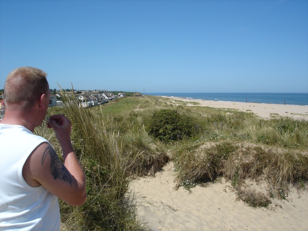 Picture outside haven Caister, looking towards california