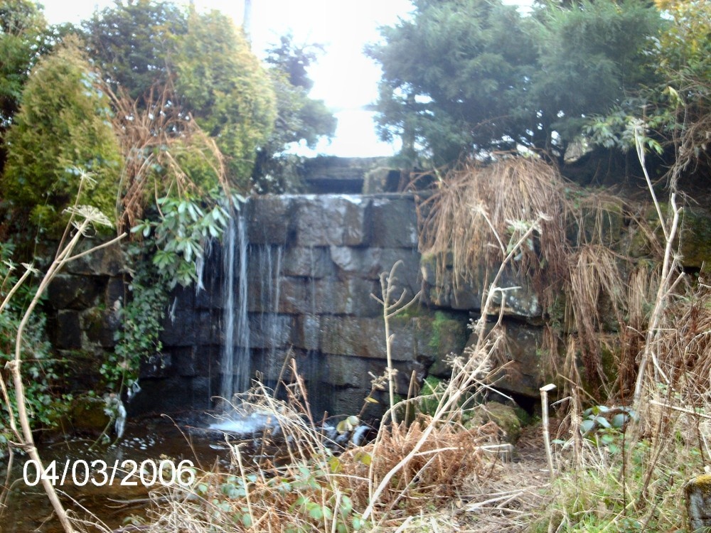 the waterfall between silt lake and campbells in tilgate park, tilgate, crawley, west sussex