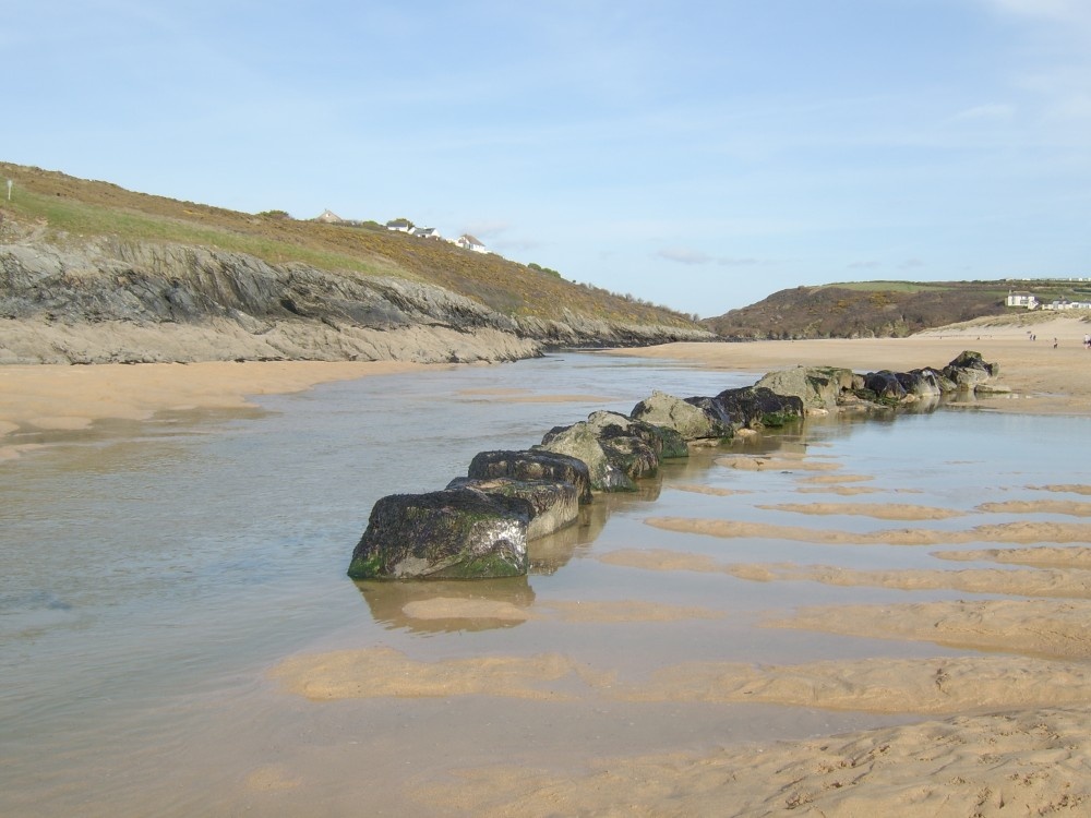 The lovely sandy beach at Crantock, Cornwall April '06