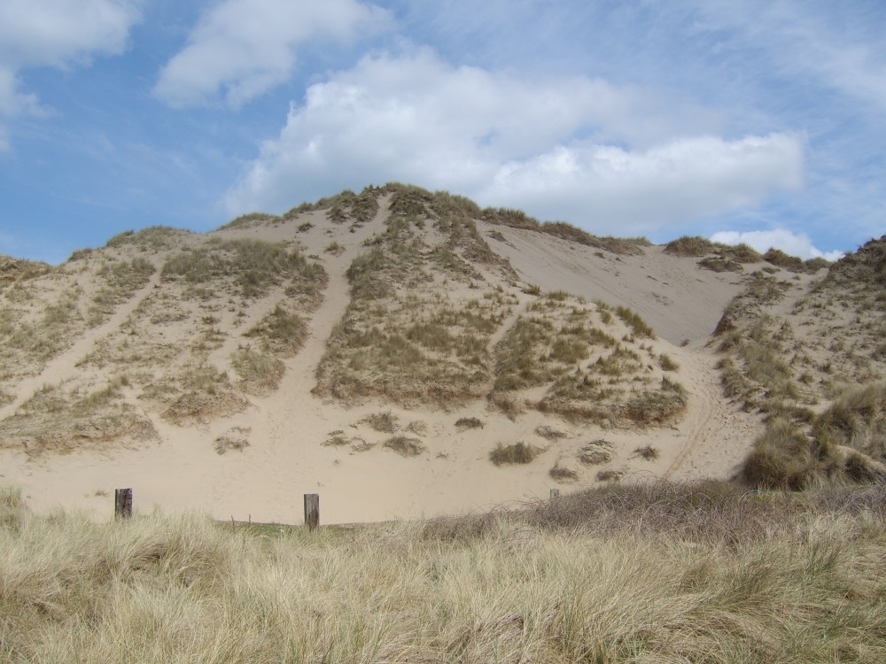 Impressive sand dunes at Holywell Bay, Cornwall