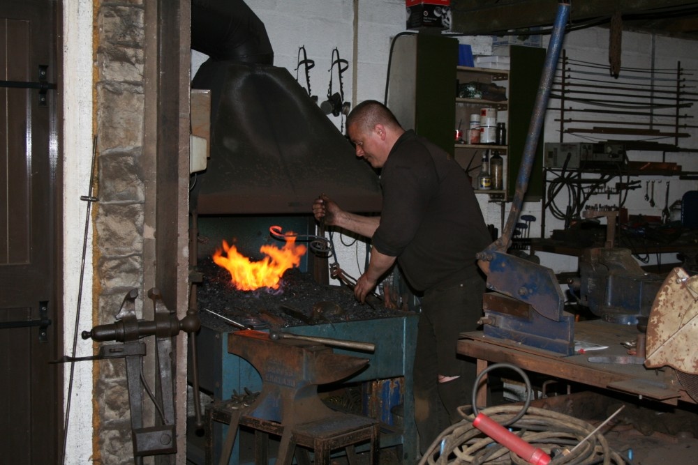 The Blacksmith at work  THORTERGILL FORGE, 
Thortergill in Weardale