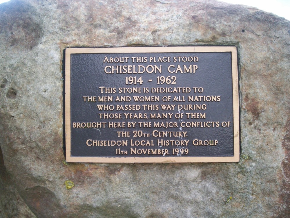 Plaque commemorating the former military camp near Chiseldon, Wiltshire