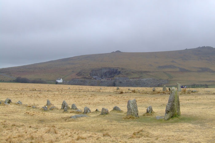 Photograph of Merrivale rows also know has the Plague Market,
On Dartmoor