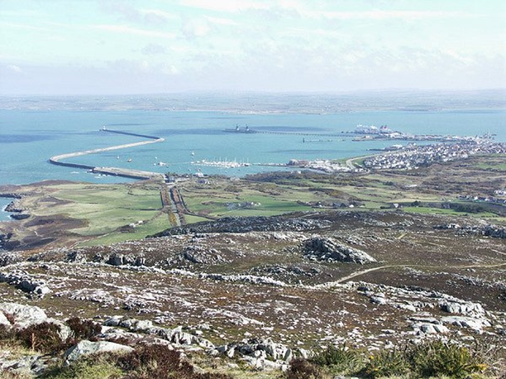 Holyhead and Harbour, from Holyhead Mountain, Anglesey