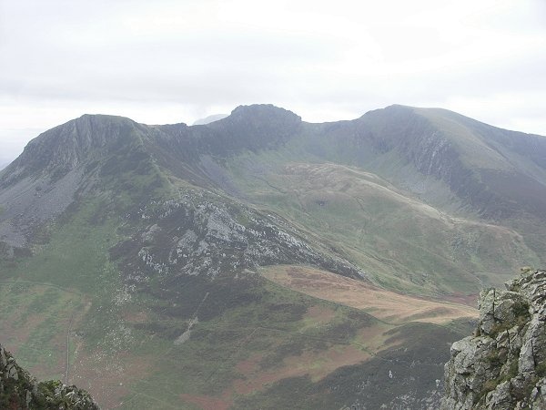 The Nantlle Ridge, seen from high on Mynydd Mawr, Snowdonia.