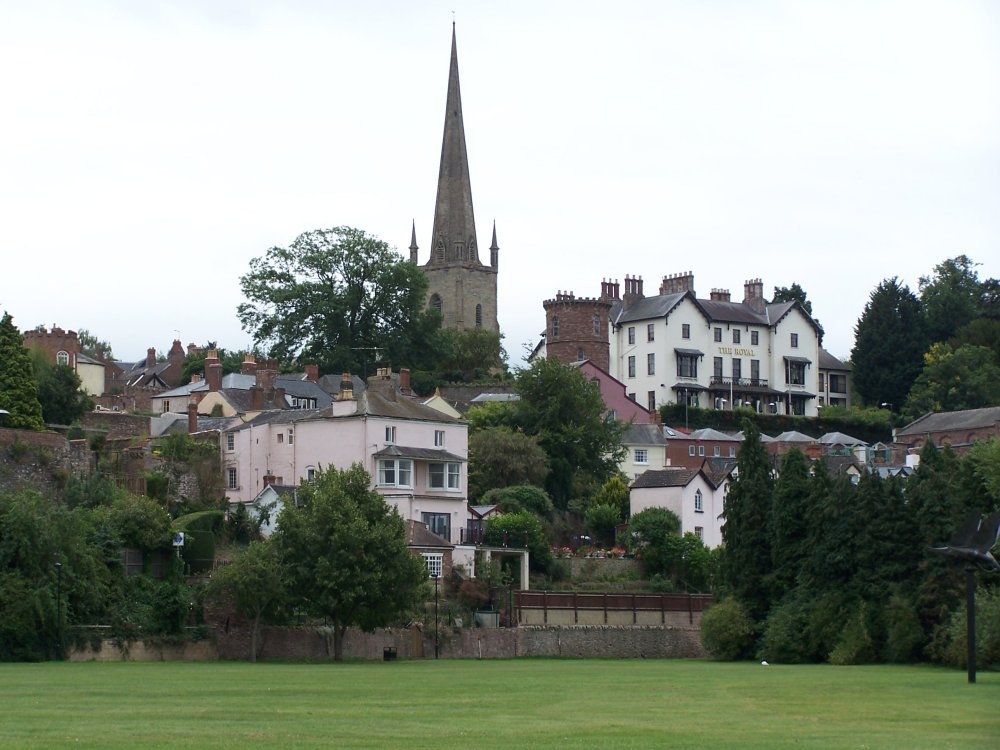 Ross-on-Wye viewed from the Rope Walk by the river Wye